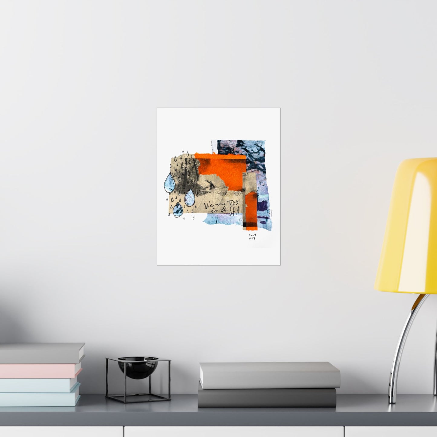 "Tied to the Sea" Mixed Media Collage Art Print