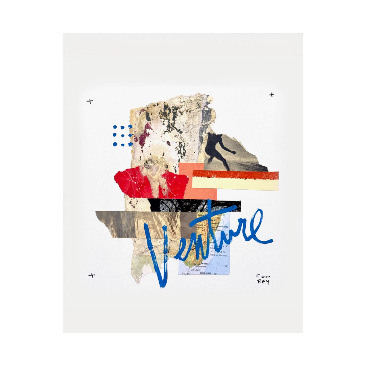 "Venture" Mixed Media Collage Art Print