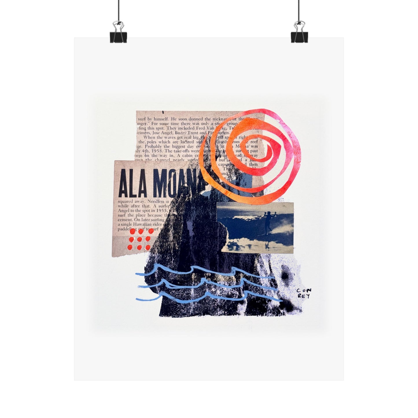 "Ala Moana" Mixed Media Collage Art Print