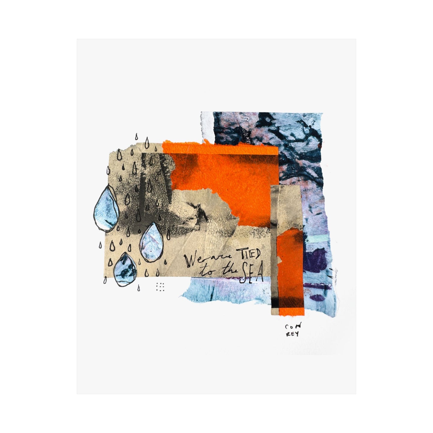 "Tied to the Sea" Mixed Media Collage Art Print